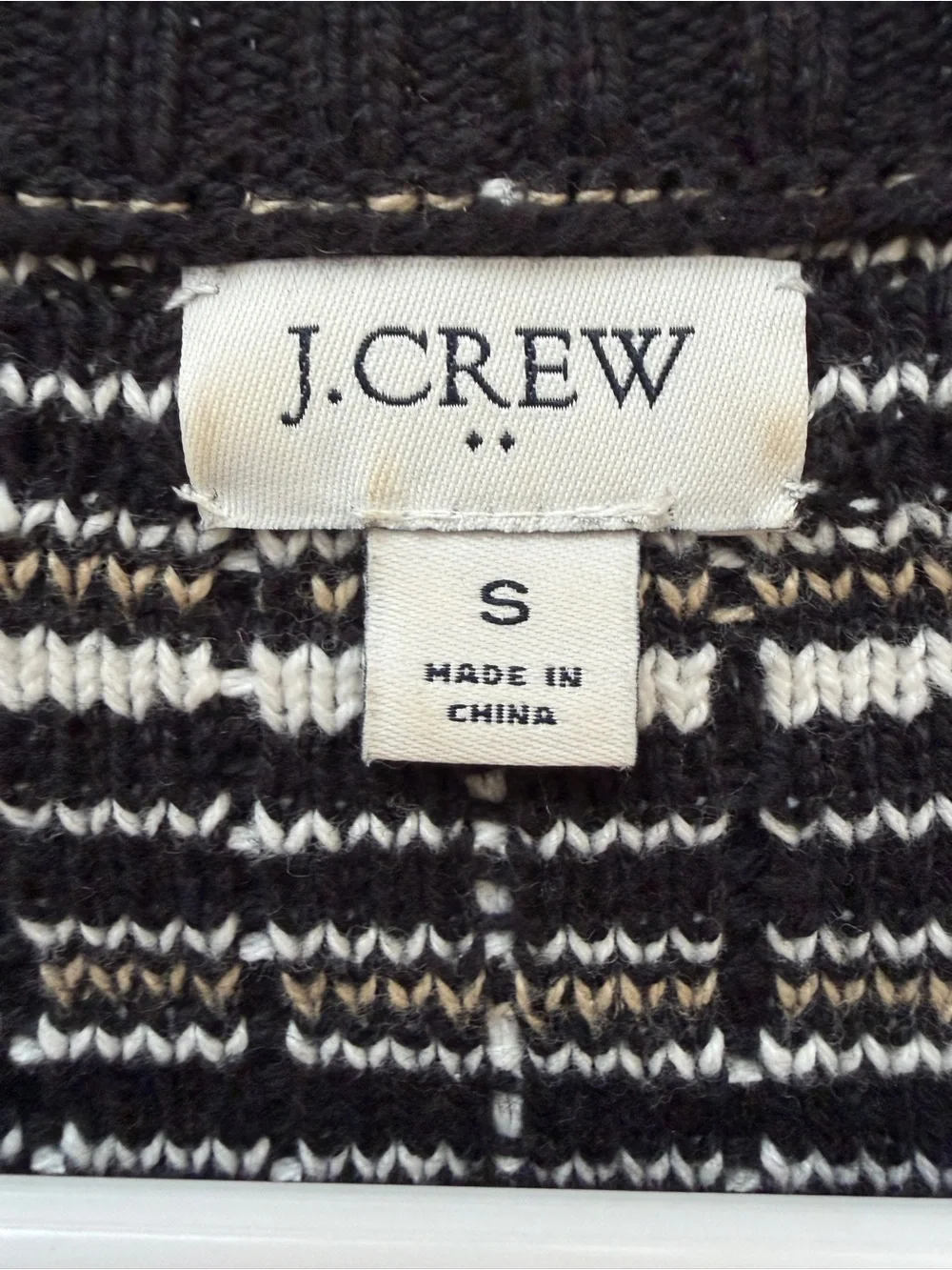 🩷 J. Crew Black & White Plaid Knit Button-Front Lady Jacket Sweater Size Small